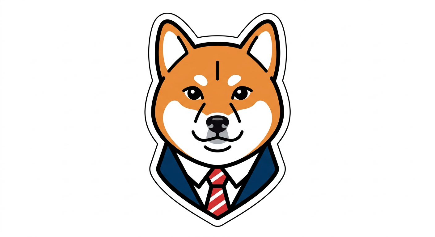 Shiba inu wearing a suit and tie